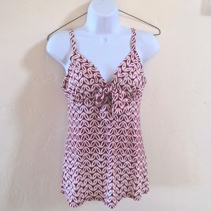 ❤️ 3/$25 INC International Concepts Red and White Sparkly Top